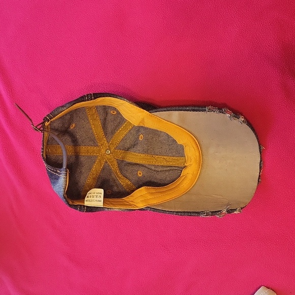 Bling denim ball cap Fleur de lis Mardi Gras colors - Picture 2 of 7